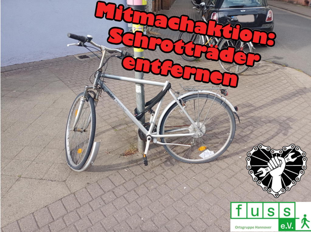 Mitmachaktion: Fahrradbügel und Gehwege befreien!